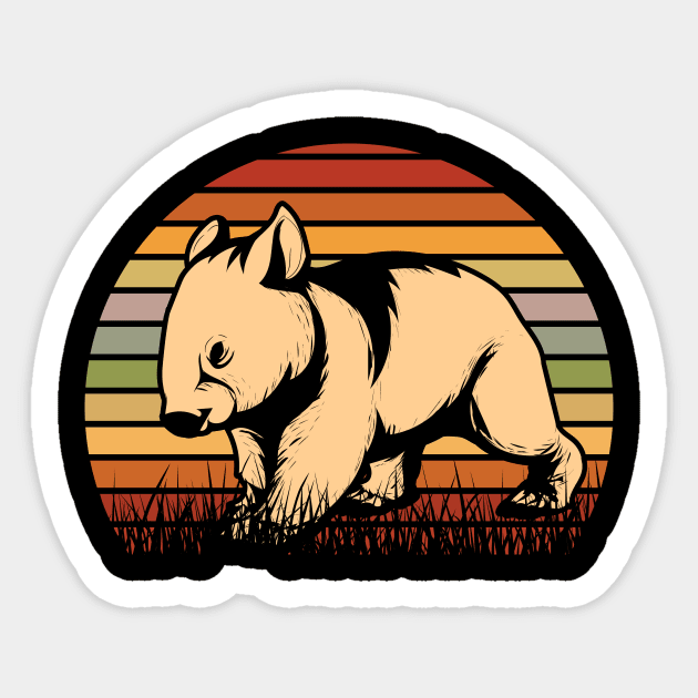 Forest Aussie Vintage Wombats Sticker by shirtsyoulike